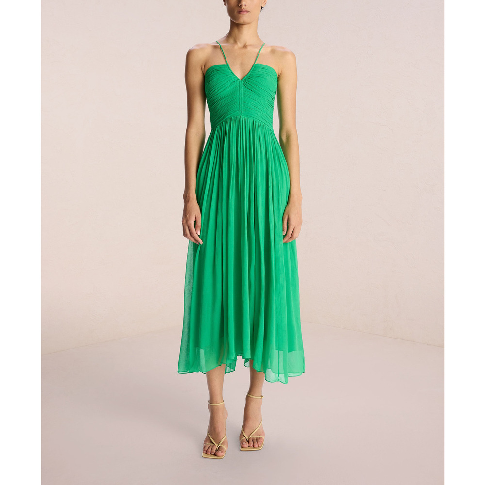 ALC Ltd Rumi Green Silk Chiffon Dress